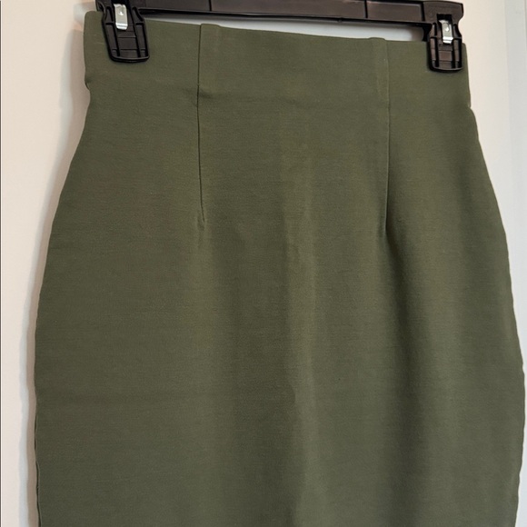 Olive Army Green Women's Pencil Skirt - Picture 3 of 7